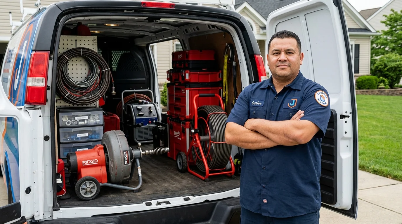 Professional drain cleaning equipment and Johns Plumbing LLC plumber in Dulce