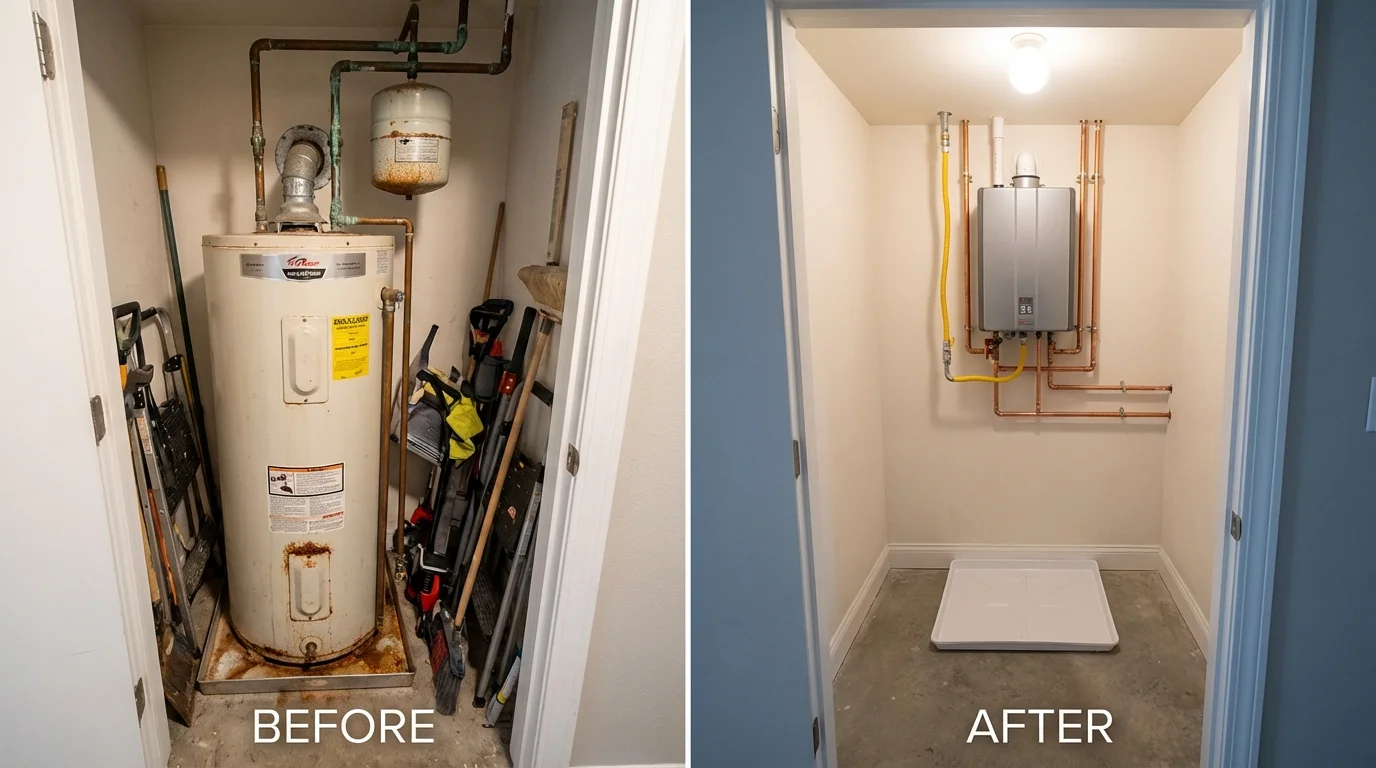 Tank water heater versus wall-mounted tankless unit comparison for Dulce, NM homeowners