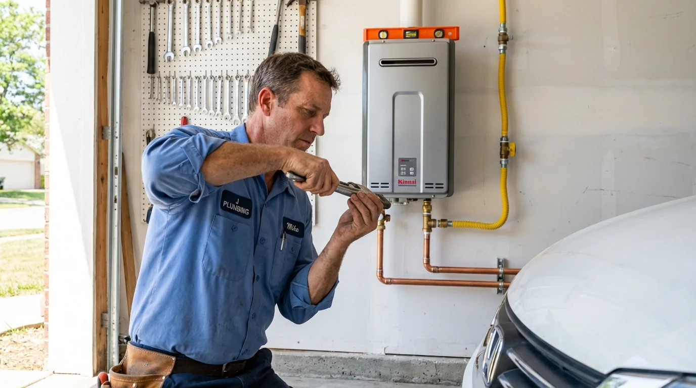 Tankless water heater installation by a Johns Plumbing LLC plumber in Dulce